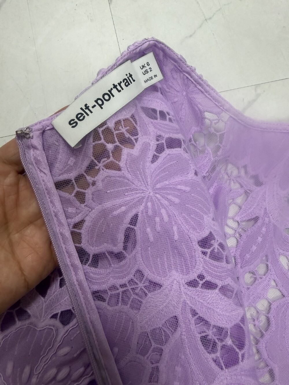 Self Portrait Lilac Lace Midi Dress - Picture 16 of 16